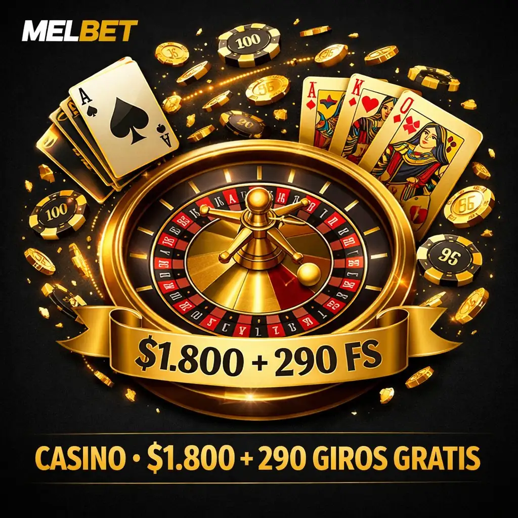 Melbet casino ruleta vista superior cartas fichas bono 1800 fondo oscuro