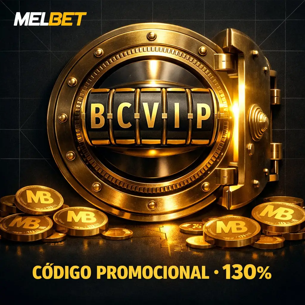Melbet codigo BCVIP caja fuerte dial combinacion dorada fondo oscuro